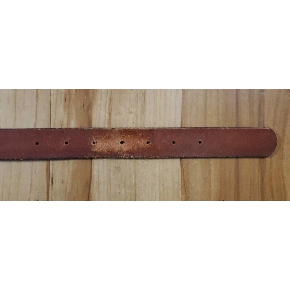 Vintage Genuine Leather Belt‎ USA Made Tooled Celtic Braided Pattern Tan Size L